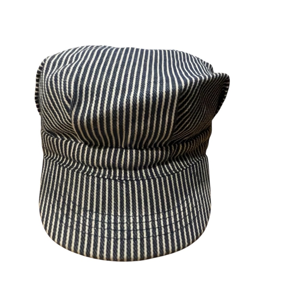 Kids Navy Striped Train Conductor Hat - One Size